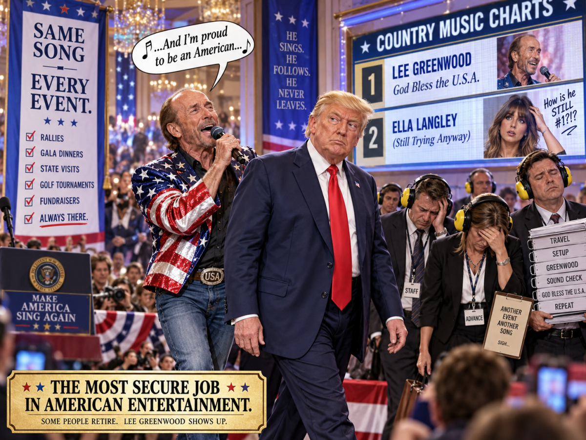 Lee Greenwood Knocks Ella Langley Off Billboard After Being Hired to Follow Trump Around Singing Same Damn Song Forever