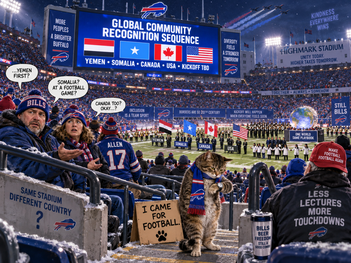 NFL Delays Bills-Lions Kickoff Until Every Country on Earth Gets an Anthem and a Prayer Rug
